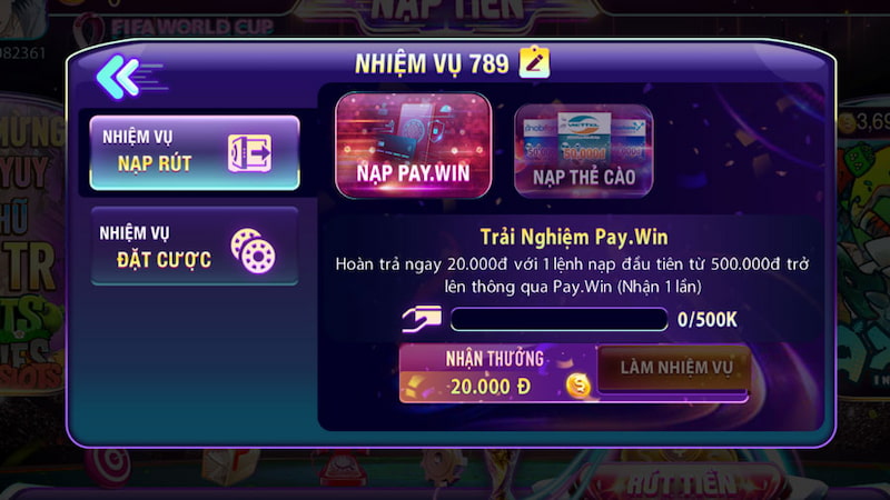 Hướng dẫn nạp tiền vào 789club qua Pay Win